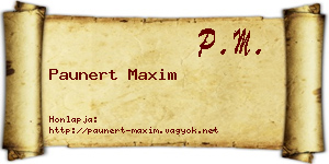 Paunert Maxim névjegykártya